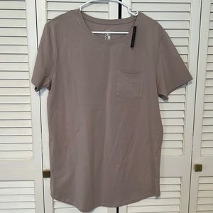 NWT ALPHA FORWARD Pocket Scoop Tee - Haze